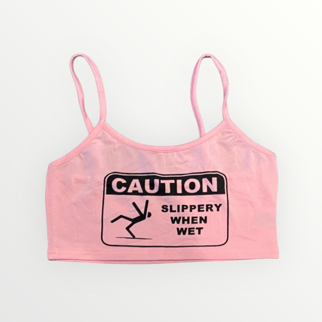 Ladies Caution Crop Top